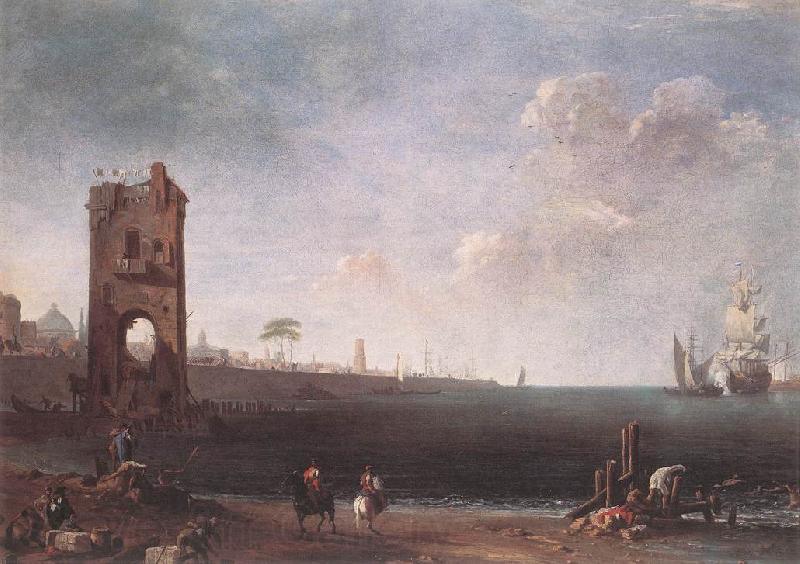 RICCI, Marco Coastal View with Tower Spain oil painting art